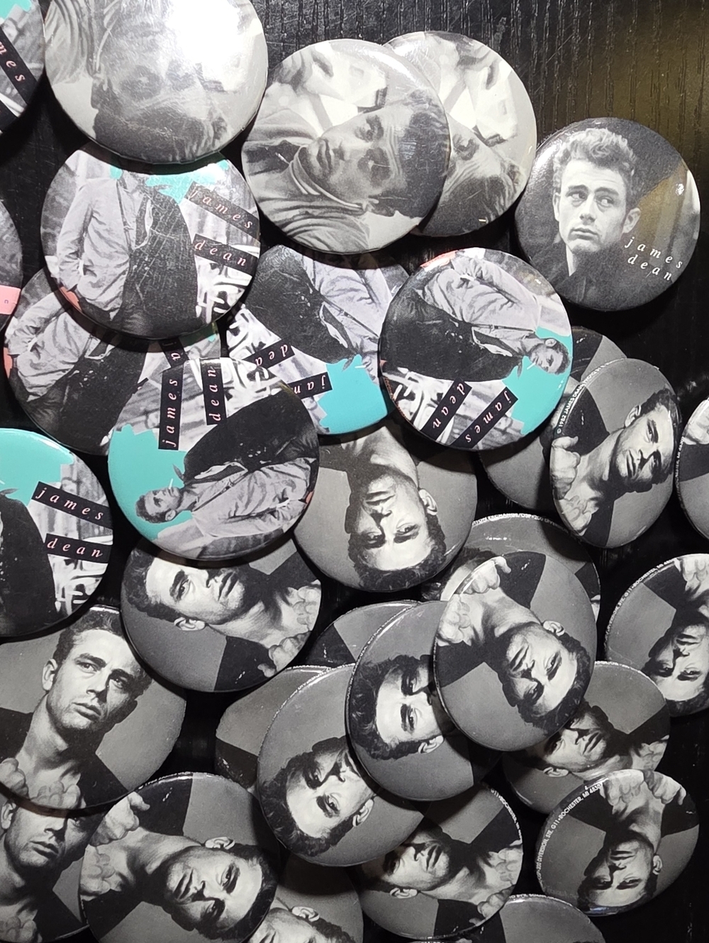 217 Vintage James Dean Buttons Pin Back Bulk Large Lot Reseller